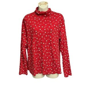 White Stag Christmas candy cane turtleneck long sleeve top size 20 XXL
